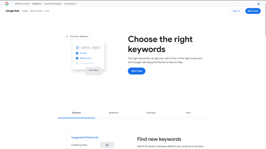 Google Keyword Planner