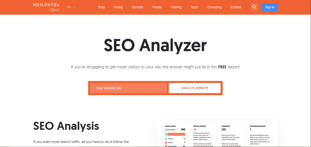 Neil Patel SEO Analyzer